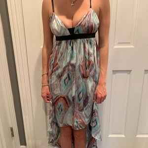 Silky high low tribal millau dress